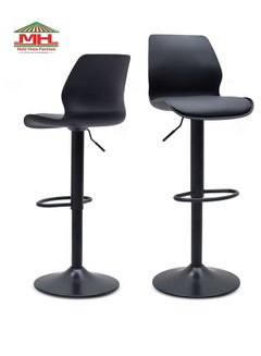 اشتري Lift Bar Chair Iron High Bar Stool Modern Leisure Bar Chair Soft Backrest Household Furniture MH-297-BLACK في الامارات