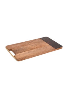 Buy Artesa Mango Wood Rectangular Serving Platter with Tortoiseshell Resin Edge in UAE