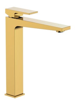 Buy Infinity Single Lever High Basin Mixer With PopUp Waste Gold in Saudi Arabia