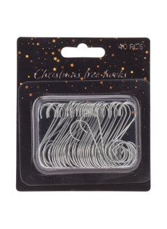 Buy Christmas Tree Hooks Pack of 40 Silver in UAE