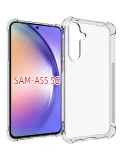 اشتري Phone Case For Samsung Galaxy A55 5G Crystal Clear Ultra Slim Anti Scratch Shockproof Protective TPU Back Cover في السعودية