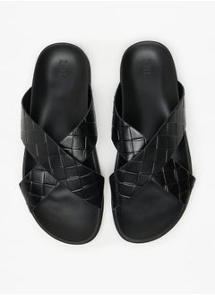 Buy Textured Slip-On Arabic Sandals in UAE