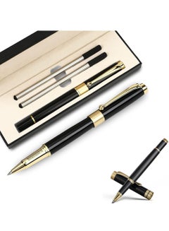 Buy Ballpoint Pen Black Refill,Luxury Metal Ball Point Pen with 2 Refills Black Ink Pen Smooth Writing Rollerball Pen Gift for Professional Executive,Office,Nice BallPens Classy Gift Box in UAE