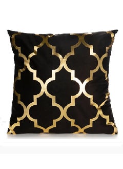 اشتري Cushion Covers 18x18 inch for Home Decor Hot Stamping Sofa Cushion Pillow Cover (Black and Gold Cushion) في الامارات