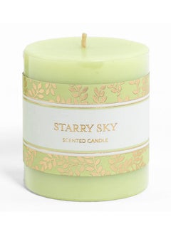 Buy Starrysky Pillar Candle, Green - 7x7.5cm in UAE