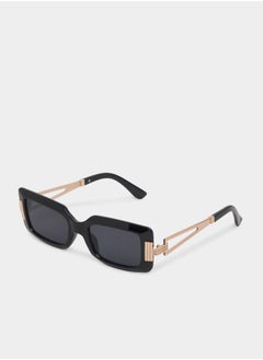 Buy Full Rim Rectangle Sunglasses with Metal Temple in Saudi Arabia