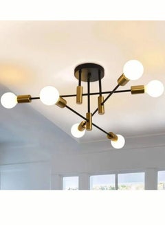 اشتري Mid Century Chandelier Modern Ceiling Lighting 6 Lights Adjustable Industrial Mount Pendant Light Fixture For Kitchen Living Dining Room Bedroom Foyer في السعودية