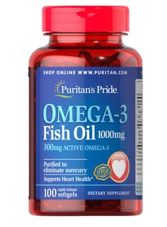 Buy Omega-3 Fish Oil 1000 mg 100 Softgels in Egypt