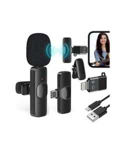 Buy K8 Wireless Microphone 2.4GHz 2 in 1 Digital Mini Portable Recording Clip Mic with Receiver For iPhone in Egypt