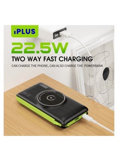 Buy Wireless Charging Fast Charging Power bank 20000mAh 15W 22.5W QC3.0 With Inbuilt Charging Cable 50% Charge in 30 Mins iPLUS iP-B102 in Saudi Arabia