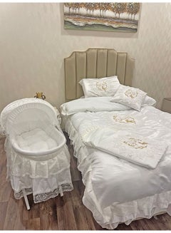 Buy Baby mattress set with baby bed, Moses basket, including the base - size 1.4×2m in Saudi Arabia