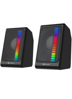 Buy Kisonli Speaker - Model 13x - RGB Lights - Bass - USB \ AUX Connectivity Technology - Compatible Devices Laptop - 2 Speakers - Black. in Egypt