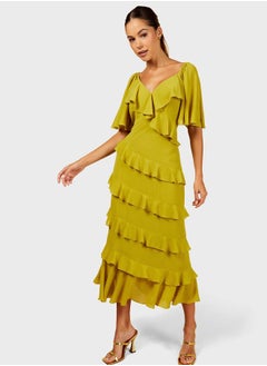 Buy Cascading Frills Midi Dress in Saudi Arabia