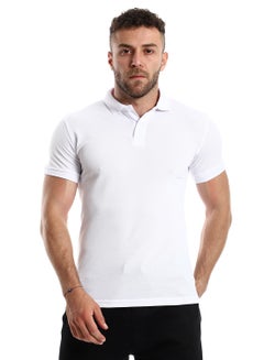 Buy White Elegant Pique Buttoned Polo Shirt in Egypt