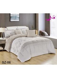 Buy 6 Pieces Winter Comforter Set One Velvet Side And One Side Fur Queen Size 230x250 cm in Saudi Arabia