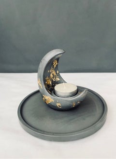 Buy Decorative candle holder in the shape of a crescent, hand-carved from concrete in Egypt