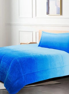 Buy New Sosoft Winter Comforter Set Full Fur Two Piece Blue in Saudi Arabia