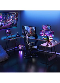 اشتري L Shaped Desk Gaming Desk 130X130cm L Shaped Gaming Desk Carbon Fiber Surface Office Desk Computer Desk Corner Desk Study Desk Large Desk with Removable Monitor Stand في الامارات