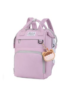 Buy Shoulder Mommy Bag, Solid Color Large Capacity Mother and Baby Backpack, Treasure Mom Travel Backpack, Waterproof Backpack, Mommy Bag Can be Hung Stroller and Insulated Bottle (Purple) in UAE