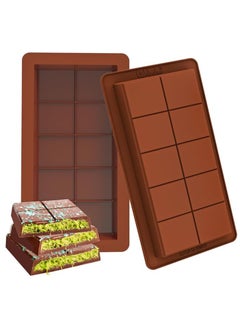 Buy 2 Pack Deep Chocolate Bar Molds , Deep Large and Thick Silicone Chocolate Bar Molds for Stuffed Bar, Big Chocolate Candy Bar Mold for Filling Knafeh Pistachio Chocolate Bar in UAE