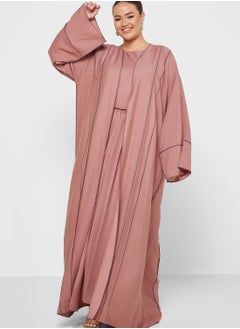 Buy 3 Piece Pleated Pant Set & Abaya in UAE