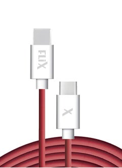 اشتري FLiX Beetel 65W OnePlus Dash Warp Charge Cable 6.5A Type-C to USB C PD Data Sync Fast Charging Cable Compatible with One Plus 8T/ 9/ 9R/ 9 pro/ 9RT/ 10R/ Nord and for All Type C Device Red 1 Meter في الامارات