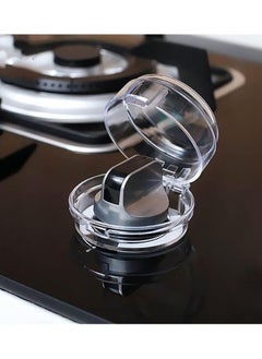 Buy 4pcs gas stove cover transparent child safety for gas buttons and burner protection lock in Egypt