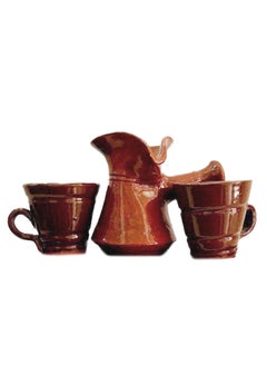 Buy Pottery Coffee Set, 1 Pot with 2 cups in Egypt