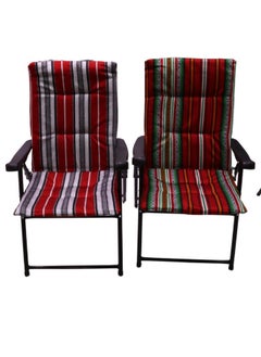 Buy Sadu folding chair set with armrest consists of two chairs, a picnic seat, a sports chair, an outdoor chair and a garden chair in Saudi Arabia