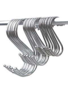اشتري 10 Pack S Hooks Heavy Duty Hanging Hooks, 304 Stainless Steel S Shaped Metal Kitchen Pot Pan Hangers Rack Hooks S في مصر