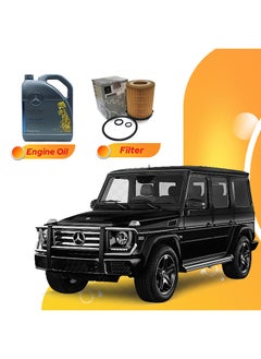 اشتري G500 10 Liters 5W40 Mercedes Oil And Original Filter في الامارات