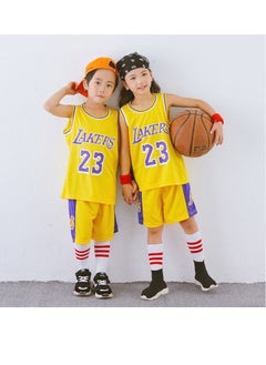 اشتري M MIAOYAN Children's Star Basketball Uniform Suit Men's and Women's Kindergarten Elementary and Middle School Students Training Team Uniform Basketball Uniform (Socks Not Included) في السعودية