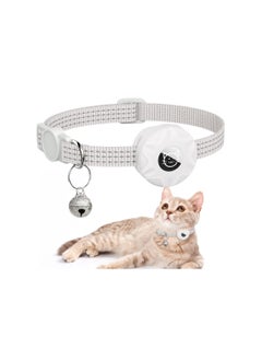 اشتري AirTag Cat Collar, Reflective Kitten Collar Breakaway Air Tag with Holder and Bell, Lightweight Collars for Girl Boy Cats Kittens Puppies (White) في الامارات