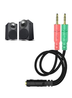 Buy 3.5mm Headphone Splitter Computer Headphone Adapter 1 in 2 Adapter Cable Also Headphone Microphone Function Compatible with Headphones  Speakers and PC  Laptop and Tablet (Black) in UAE