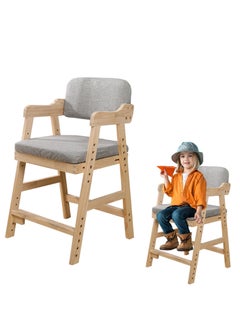اشتري Multifunctional Wooden 6-Level Adjustable Baby Children Toddler High Chair for Toddlers to Teens Dining Studying Step Tool Foot Pedal في السعودية