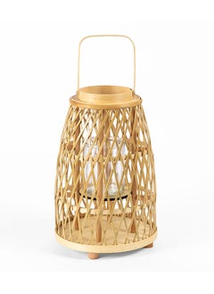 Buy Bamboo Mesh Lantern, Natural - 26x42 cm in UAE