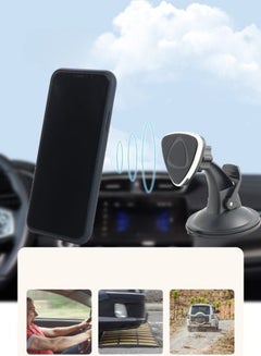Buy Magnetic Universal Car Mount Stand 360 Degree Rotation With Suction Cup and Two Metal Plates in UAE