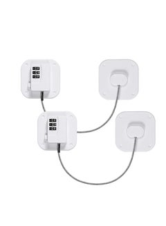 Buy 2 Pack Password Lock Refrigerator Fridge Locks for Kids Keyless Child Safety Cabinet Locks for Cabinets Closets Drawers Window Electrical Appliances Super Strong Adhesive No Drilling (White) in Saudi Arabia