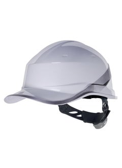 اشتري Diamond V Safety Helmet with Reflective Strip for Construction & Outdoor Activities | Adjustable Chin Strap & Ratchet Type Adjustment | Lightweight, Comfortable & Durable Hard Hat | White في الامارات