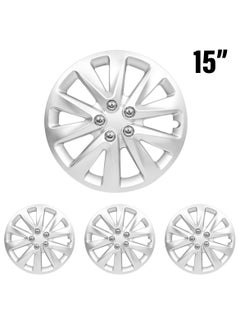 Buy 15 Inch Wheel Cover Cap for All Vehicles with Rim Size 15 Inch - Silver - Set of 4 Pcs WJ-5063-A-15 in Saudi Arabia