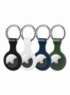 Buy 4 Piece Protective Leather Airtag Case Apple AirTag Keyring with AirTag Holder Compatible with Apple AirTag in Saudi Arabia