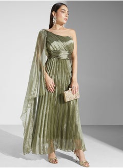 Buy One Shoulder Pleated Dress in Saudi Arabia