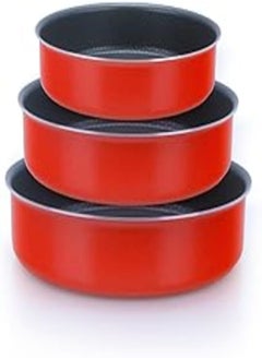 اشتري Trueval Teflon oven tray practical sizes 24-26-30 long life, red, set consisting of 3 في مصر