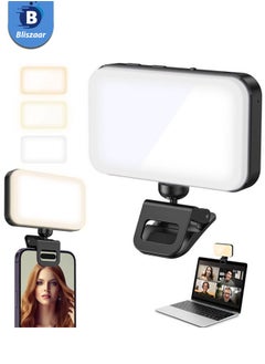 Buy Photography Light Clip on Phone Laptop For Selfie Live Broadcasting Confrence Online Lesson Makeup TikTok Videos High Brightness 66 Beads Multiple Modes Black in Saudi Arabia