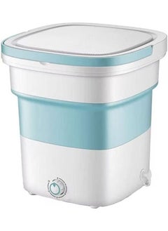 Buy Portable Mini Folding Clothes Washing Machine blue/white in UAE