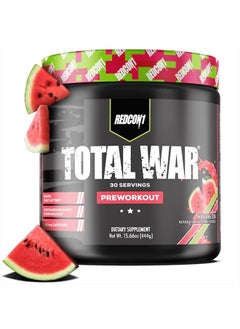 Buy Total War Pre Workout - L Citrulline, Malic Acid, Green Tea Leaf Extract for Pump Boosting Pre Workout for Women & Men - 3.2g Beta Alanine to Reduce Exhaustion, Watermelon 30 Servings in UAE