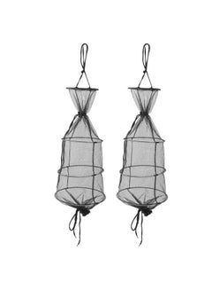 Buy 2Pcs Floating Fishing Basket Foldable Mesh Hole Fish Shrimp Cage to Keep Fish Alive(28099CB Bottom Open Black ) in Saudi Arabia