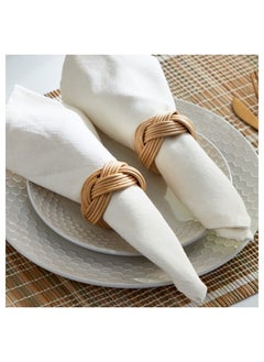 اشتري Vejile 2-Piece Rattan Napkin Ring Set 5x5x5 cm في السعودية