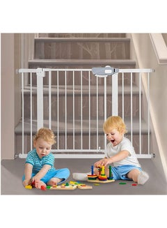 Buy Auto-Close Safety Baby Gate, Extra Wide Child Gate with 30 cm Extension Kit, Maximum Suitable for 114 cm, Baby Gates for Stairs and Doorways, Easy Install in Saudi Arabia