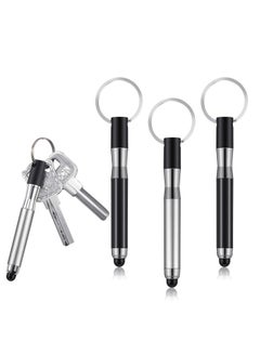 اشتري 3 Pieces Mini Stylus Pen with Keyring Loop 3-In-1 Accessory Bullet Capacitive Stylus Pen Keychain Stylus Tablet Pen Touchscreen Stylus Pen في السعودية